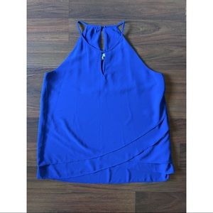 Blue Sleeveless Blouse